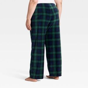 Women's Plaid Microfleece Pajama Pants - Wondershop™ Navy Blue 2X